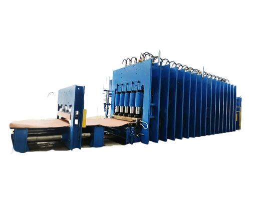 Dobra cena Całkowicie automatyczne sterowane przez PLC gumowe płaskie płytki wulkanizacyjne maszyna do stalowego sznurka Ply gumowy taśma przenośna linia produkcyjna w Internecie